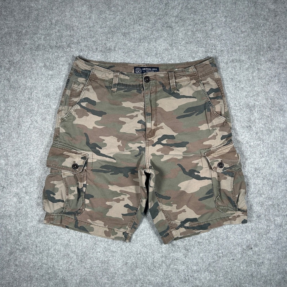 American Eagle Cargo‎ Shorts Mens 33 Camo Classic Outdoor Gorpcore Utility